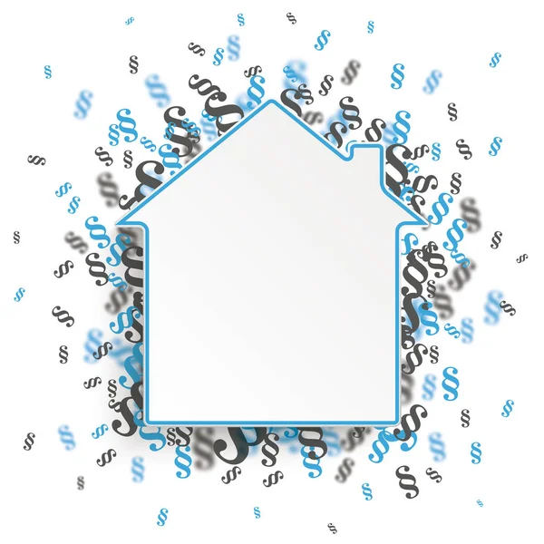 White Paper House Blue Gray Paragraphs White Background Eps Vector — Stock Vector