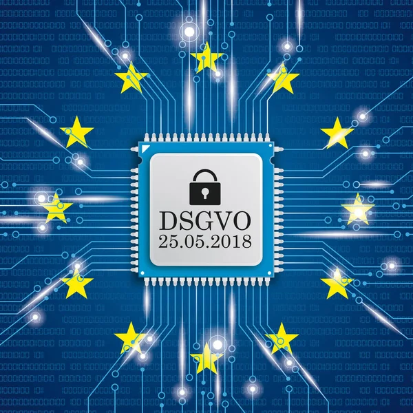 Procesador de microchips DSGVO — Vector de stock