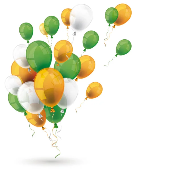 Groen Oranje Ballonnen Witte Achtergrond Eps Vector Bestand — Stockvector