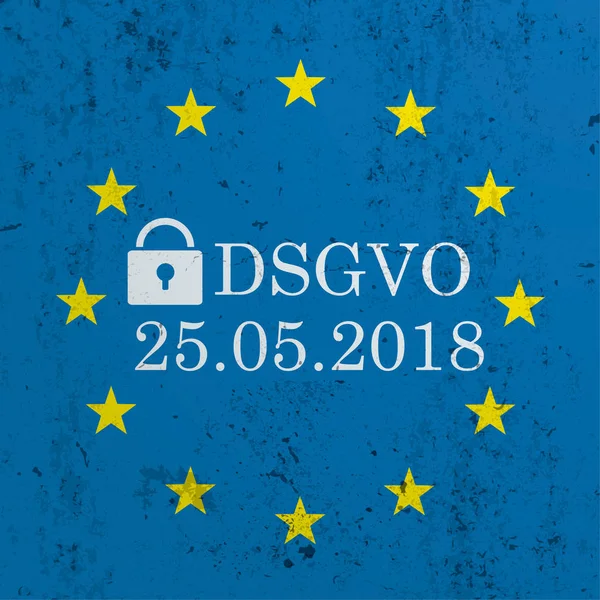Tekst Van Duitse Dsgvo Vertalen Algemene Verordening Van Bescherming Van — Stockvector