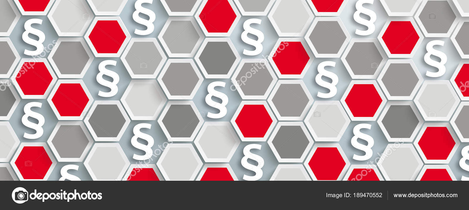 Red Hexagon Structure Holes Paragraphs Header Stock Vector by ©limbi007 ...