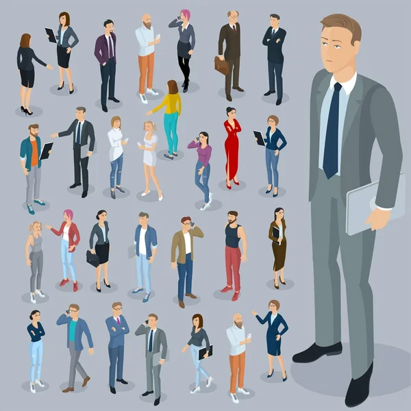 Isometric people vector set. — Stock Vector