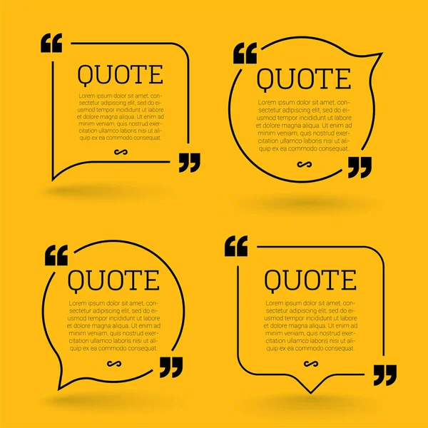 Trendy block quote modern design elements. Creative quote and comment text frame — Stock Vector
