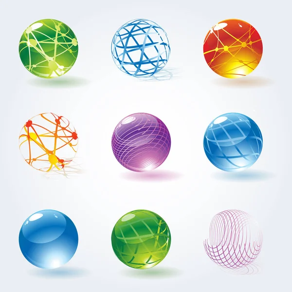 Abstrait 3d sphères brillantes . — Image vectorielle