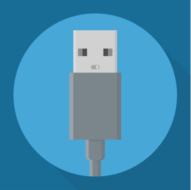 Düz tasarım usb bağlayıcıları vektör simgesi