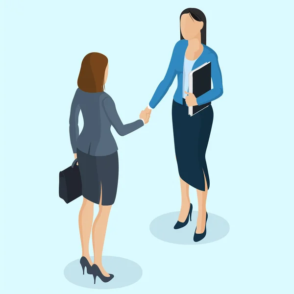 Mulheres de negócios bem sucedidas handshaking —  Vetores de Stock