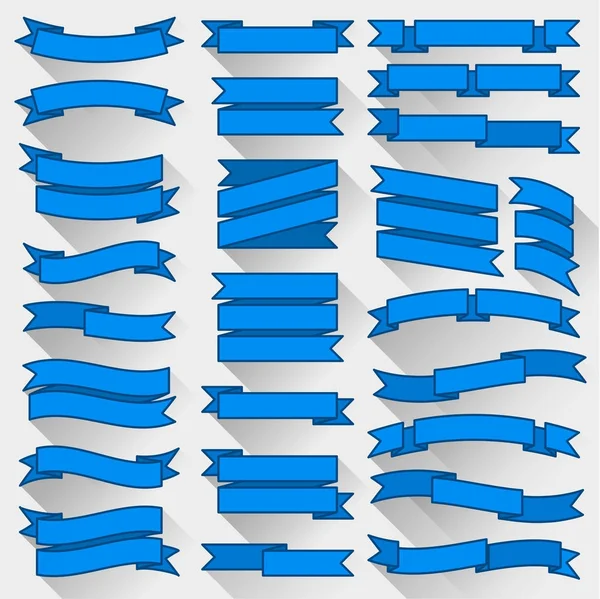 Fitas azuis de design plano —  Vetores de Stock