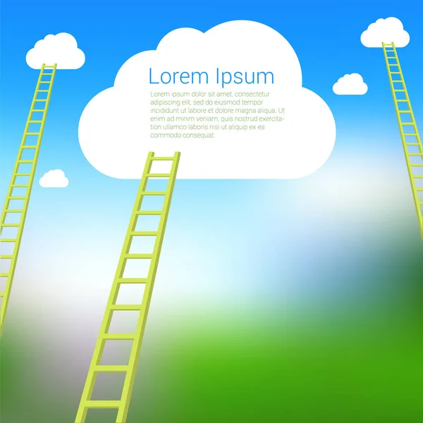Ladder to the clouds vector template. — Stock Vector
