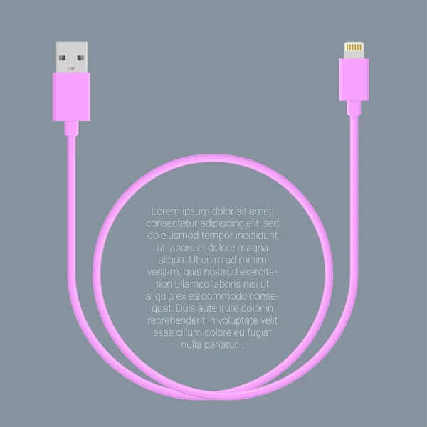 Plantilla de cable de datos USB — Archivo Imágenes Vectoriales