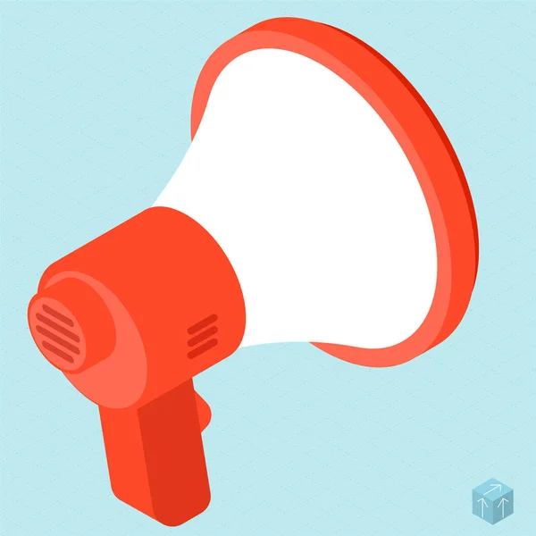 Megaphone vector isometric icon. — Stock Vector