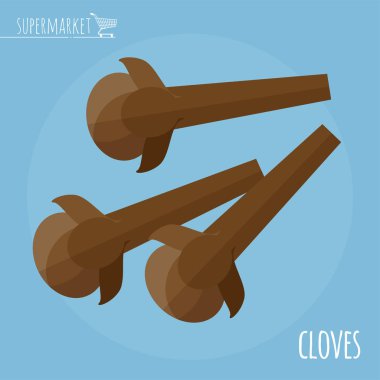 Karanfil düz tasarım vektör simgesi.