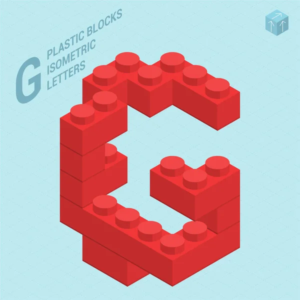 Plastikowe blokami litera G — Wektor stockowy
