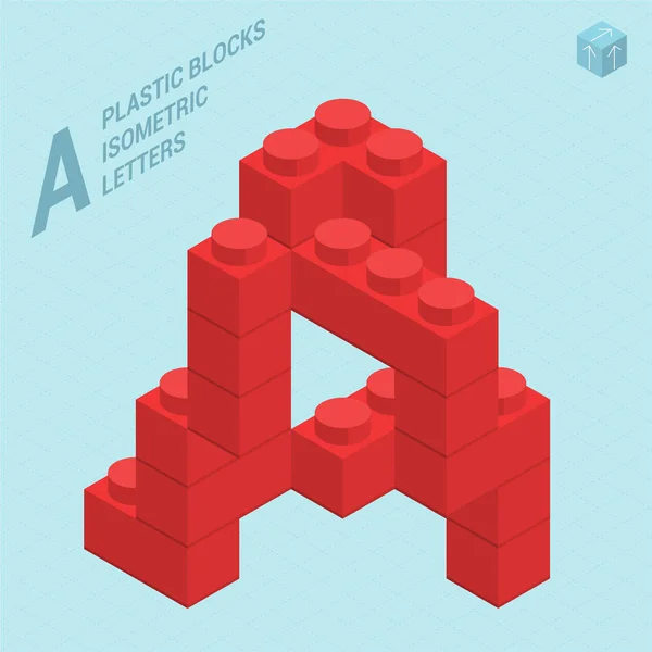 Plastic blocs  letter A — Stock Vector