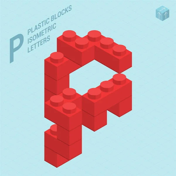 Plastic blocs  letter P — Stock Vector