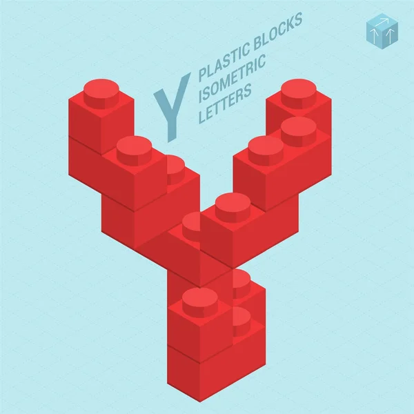 Plastikowe blokami litera Y — Wektor stockowy