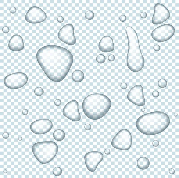 Gouttes transparentes d'eau claire — Image vectorielle