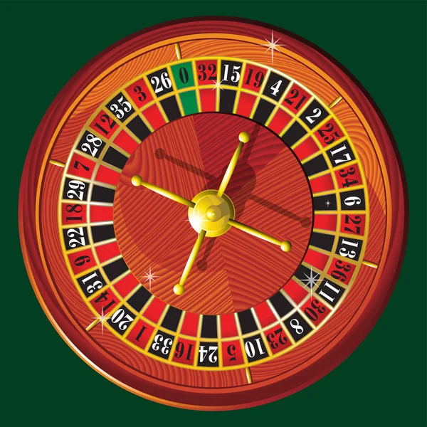 Rueda de ruleta de casino — Vector de stock