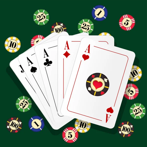 Casino hrací karty — Stockový vektor