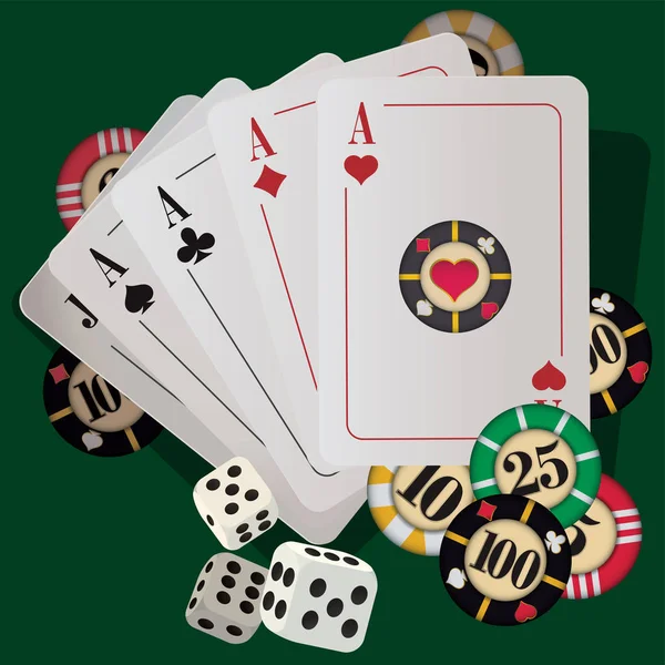 Casino jugando a las cartas — Vector de stock