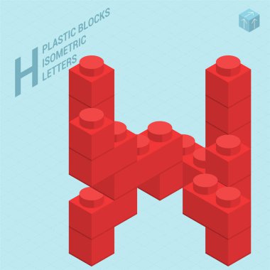 Plastic blocs letter H clipart