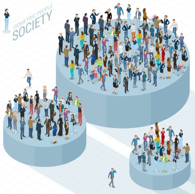 Düz tasarım izometrik iş Infographic vektör şablonu