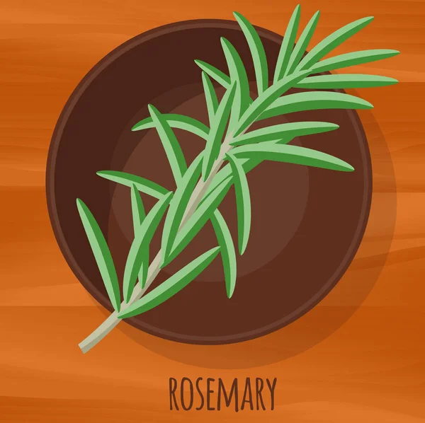 Rosemary diseño plano icono vectorial . — Archivo Imágenes Vectoriales