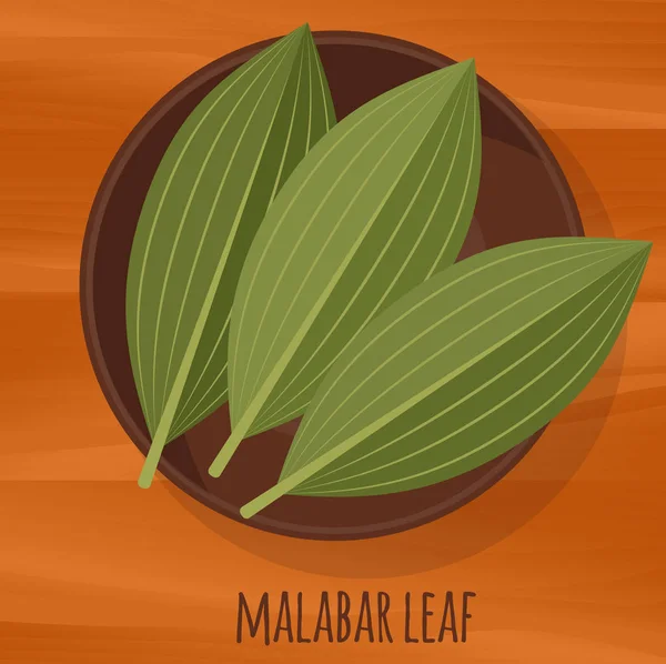 Malabar Cassia hoja diseño plano icono de vector . — Archivo Imágenes Vectoriales