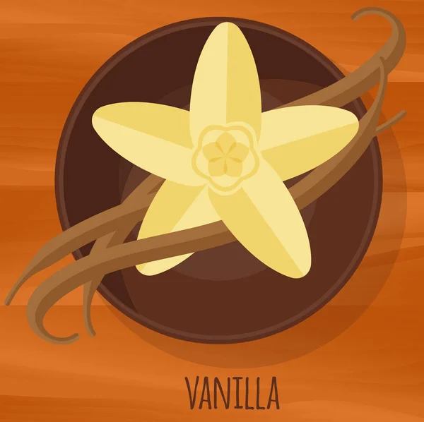 Icona vettoriale di design piatto vaniglia . — Vettoriale Stock
