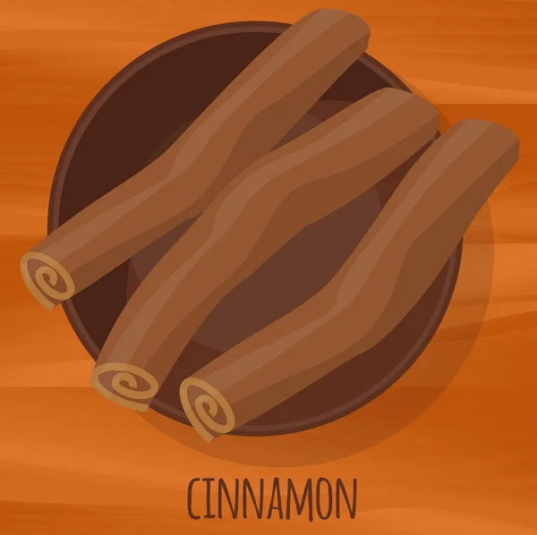 Cinnamon flat design icon. — Stock Vector