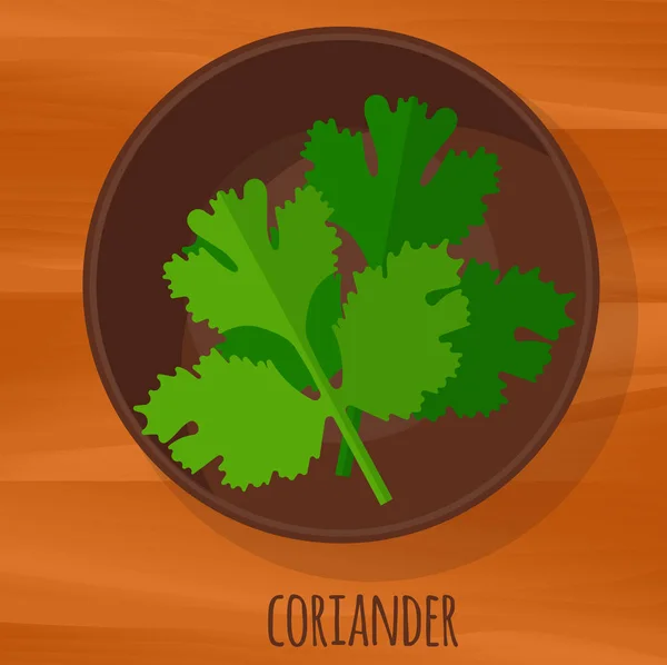 Icono de vector de diseño plano de cilantro . — Archivo Imágenes Vectoriales