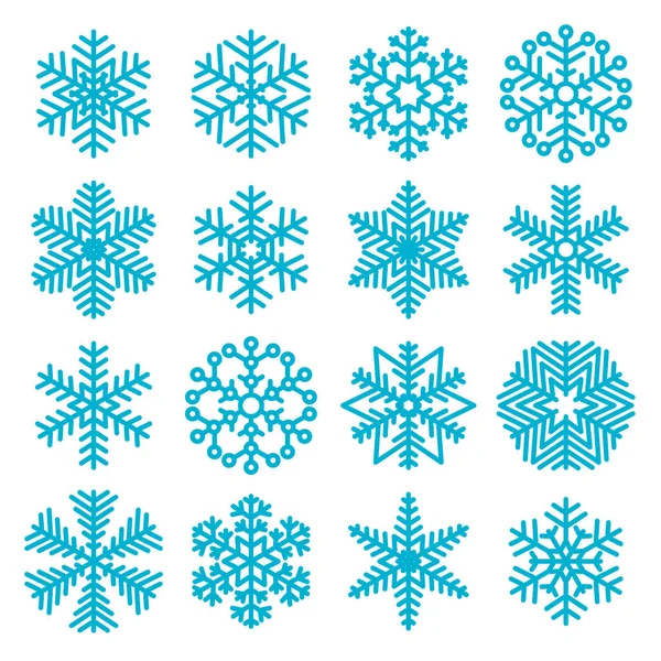 Düz tasarım Noel kar taneleri — Stok Vektör