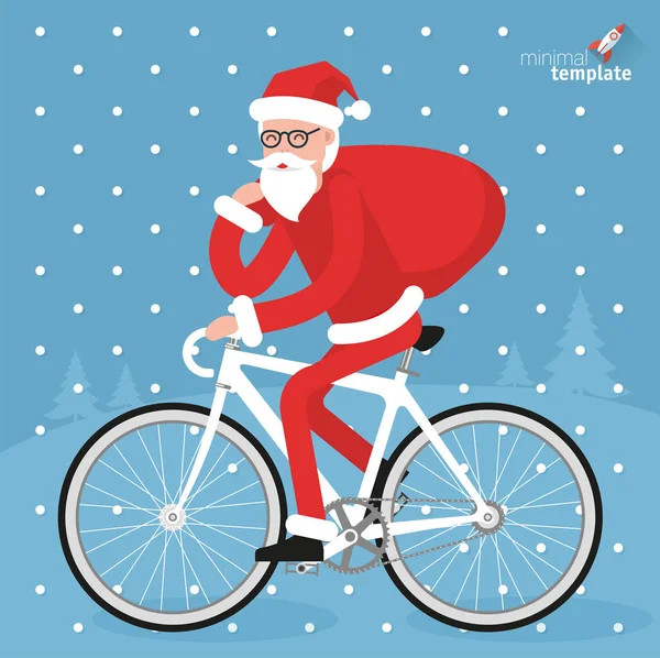 Santa jazda rowerem — Wektor stockowy
