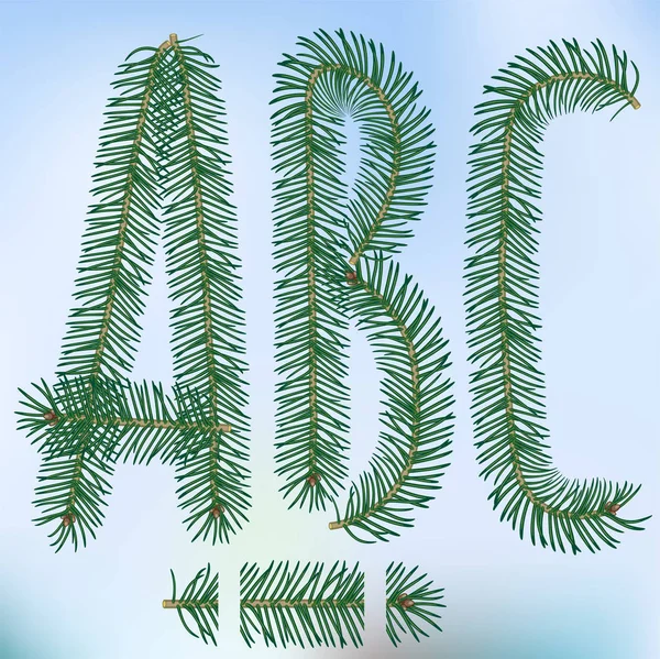 Christmas fir tree letters — Stock Vector