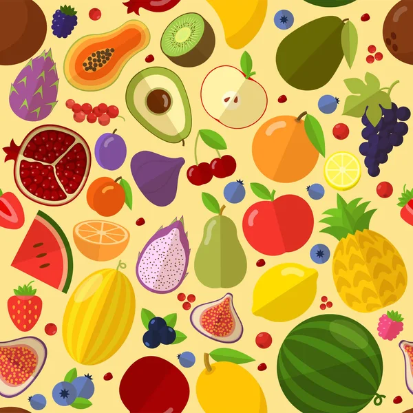 Frutas vector patrón sin costura — Vector de stock