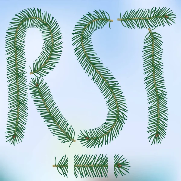 Christmas fir tree letters — Stock Vector