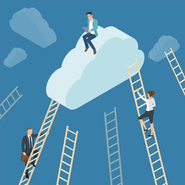 Ladders to the clouds — Stock Vector