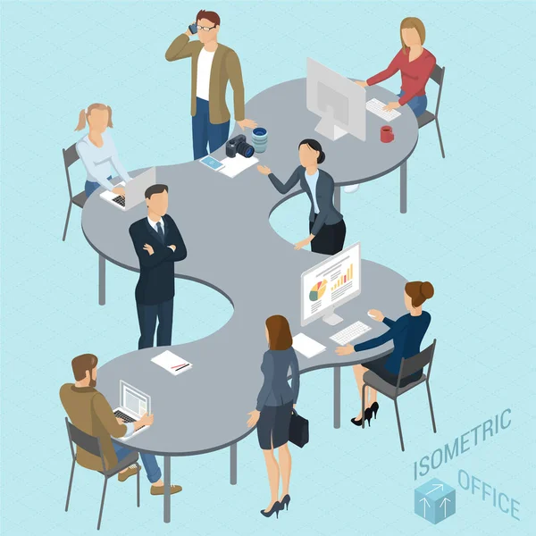 Isometric vector coworking. — Stock Vector