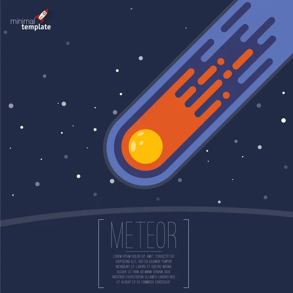 Projeto plano meteorito chama vetor mock up . —  Vetores de Stock
