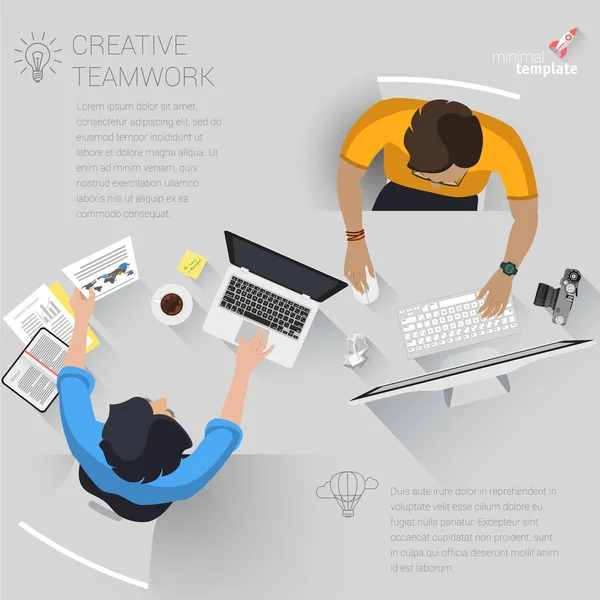 Ufficio creativo di design piatto — Vettoriale Stock