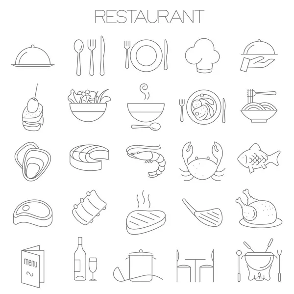Restaurante Vector Icon Set —  Vetores de Stock