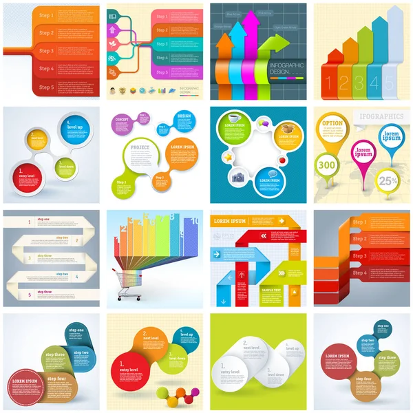 Vector infographic template set — Stock Vector