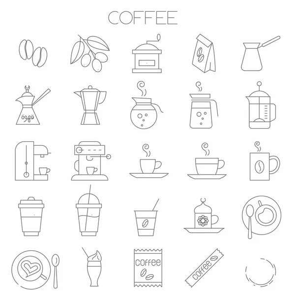 Coffee vector icon set — Stock Vector