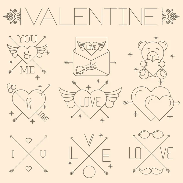 Valentine vector iconos — Archivo Imágenes Vectoriales