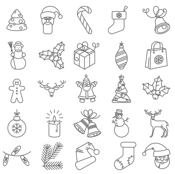 Iconos de vector de Navidad — Vector de stock