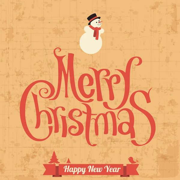 Joyeux Noël rétro carte de voeux — Image vectorielle
