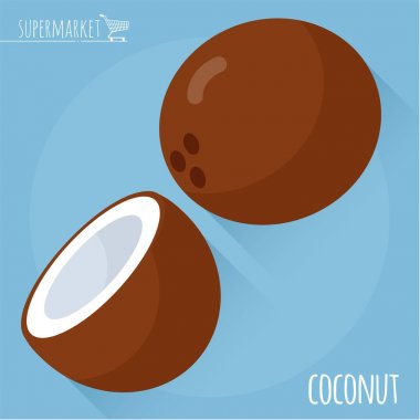 Hindistan cevizi vektör simgesi.