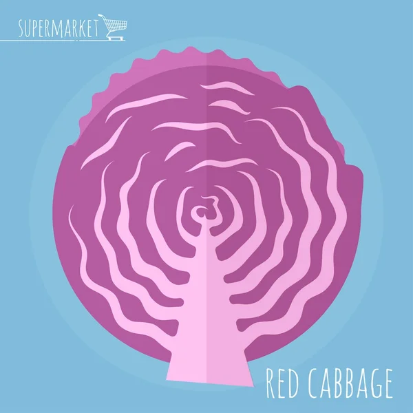 Red cabbage vector icon — Stock Vector