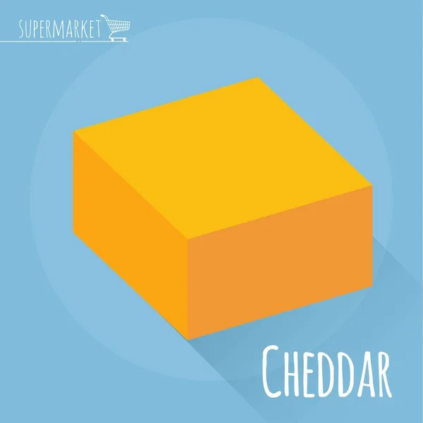 Επίπεδη σχεδίαση το εικονίδιο διάνυσμα τυρί τσένταρ — Διανυσματικό Αρχείο
