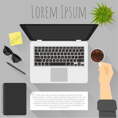 Düz tasarım çalışma alanı şablonu