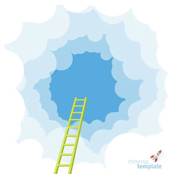 Ladder to the sky. Vector template. — Stock Vector